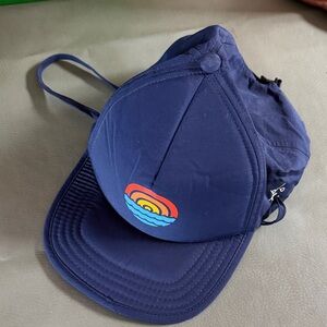 Kids Blue waterproof baseball cap with chin strap